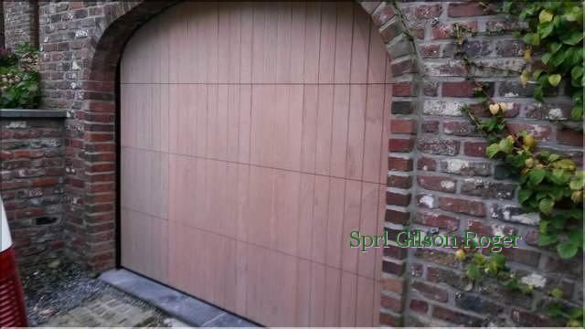 E Porte sectionnelle winsol beldoor recouvrement bois naturel Sart Bernard sprl Gilson Roger01