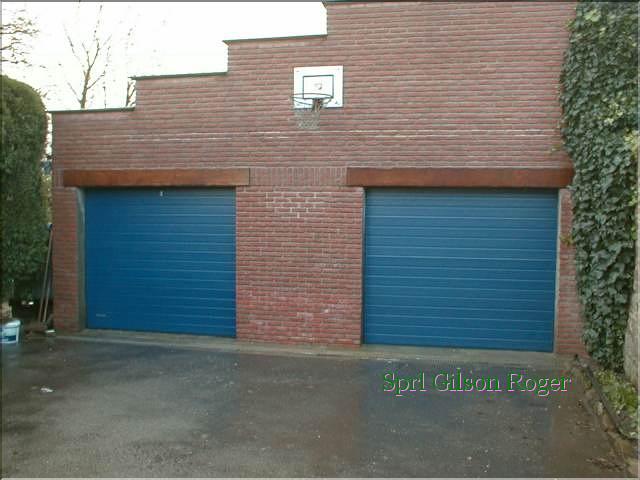 Porte sectionnelle stucco bleu winsol Beldoor namur sprl Gilson Roger 01