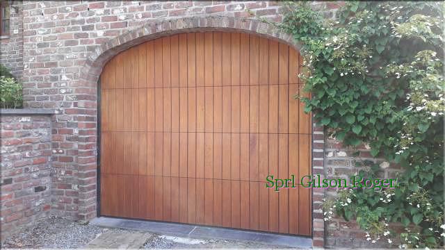 Porte sectionnelle winsol beldoor recouvrement bois Sart Bernard sprl Gilson Roger01