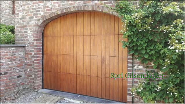 Porte sectionnelle winsol beldoor recouvrement bois Sart Bernard sprl Gilson Roger02